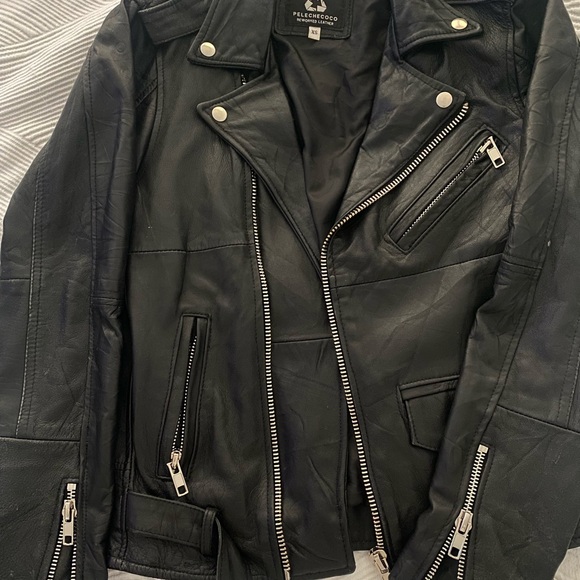 Urban Outfitters real leather jacket by Pelechecoco. Renewed/ recycled leather. - Picture 2 of 5
